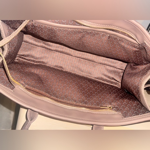 Elegant stone color Suede & Vegan Leather Handbag - Picture 7 of 11